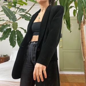 Black Leather suede blazer by Danier (XS)